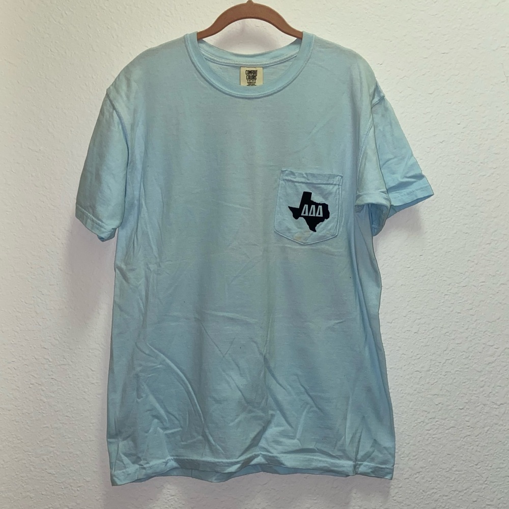 Blue Comfort Colors Texas + Tri Delta T Shirt